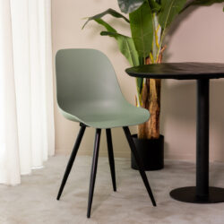 LABEL51 Eetkamerstoel Monza - Forest - Kunststof - Black Frame