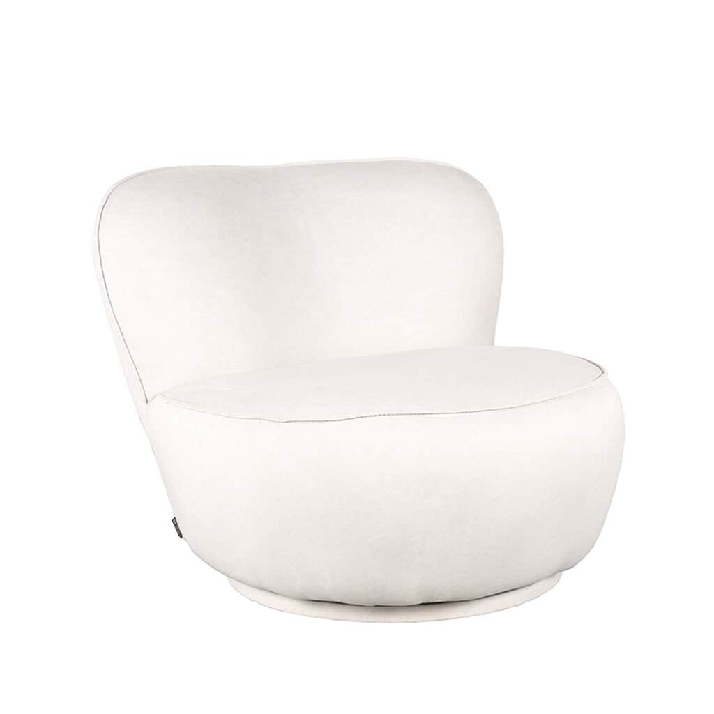 Elegant witte fauteuil met comfortabele bekleding, ideaal voor in de woonkamer of lounge ruimtes. Perfect voor modern interieur en stijlvolle zithoeken.