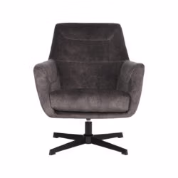 LABEL51 Fauteuil Toby - Antraciet - Velours - One Size