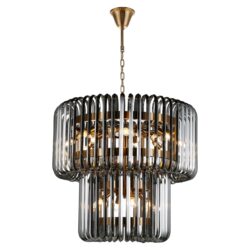 Elegantusterende hanglamp met modern design en chroom afwerking, perfect voor een stijlvolle woonkamer of eetkamer. Luxe verlichting door meerdere lichtbronnen en een uniek ontwerp.
