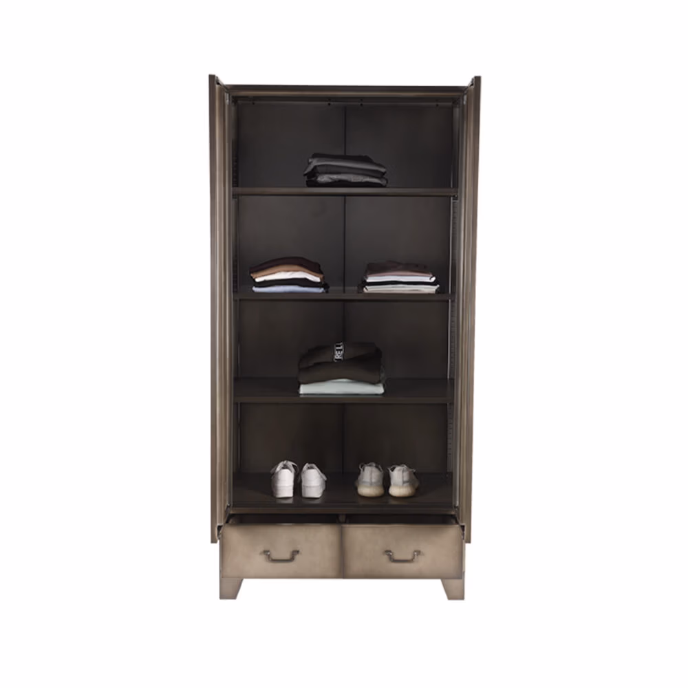 LABEL51 Bergkast Fence - Grijs - Metaal - 2-Deurs