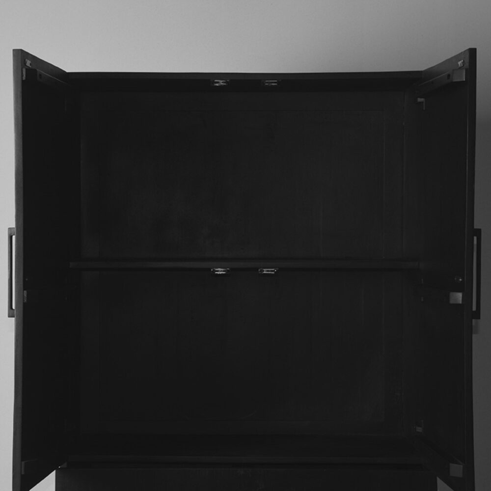 LABEL51 Bergkast Kast - Zwart - Mangohout - Hoge Kast