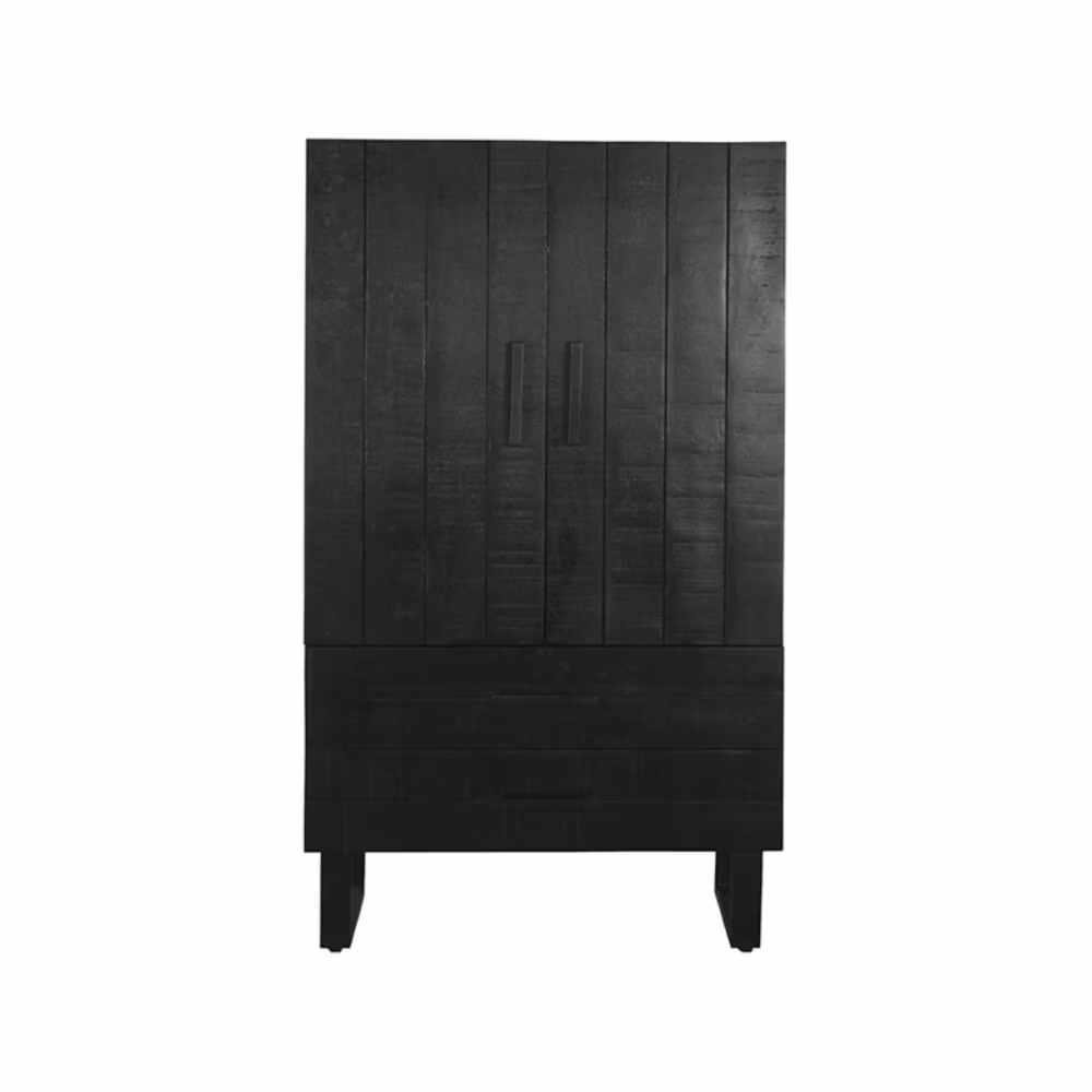 LABEL51 Bergkast Kast - Zwart - Mangohout - Hoge Kast