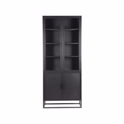 Vitrinekast Level - Zwart - Metaal