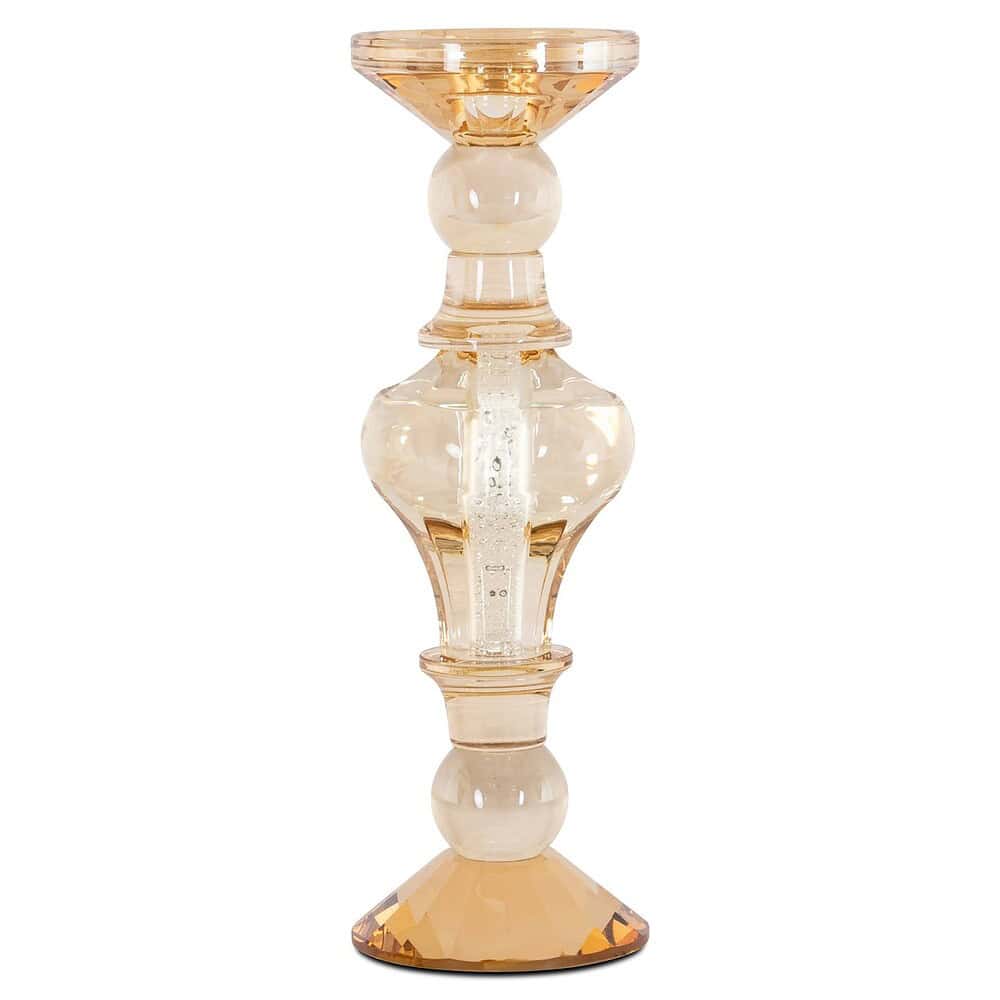 Elegante glas, luxe bijzettafel of decoratie item, ideaal voor modern interieur, handgemaakt, lichtroze tint, duurzaam en stijlvol design, perfect voor woon- en slaapkamer.