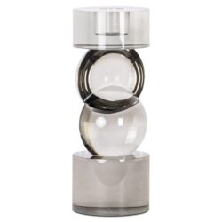 Glazen sculptuur als decoratief meubelstuk, modern design voor een stijlvolle woonkamer of kantoor, Mokana Meubelen, massief glas en elegant uiterlijk.