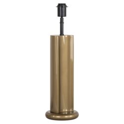 Stijlvol gouden vloerkandelaar met zwart metalen houder, modern design, passend bij Mokana meubels.