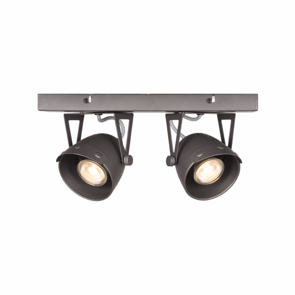 LABEL51 Spot Cap led - Burned Steel - Metaal - 2-Lichts