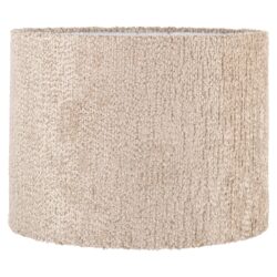 Rustieke stoffen lampenkap in beige, perfect voor Scandinavisch interieur.