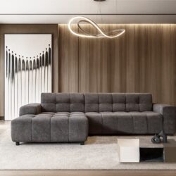 Unieke diepe loungebank Cozy met stiksels leverbaar in leer en stof.
