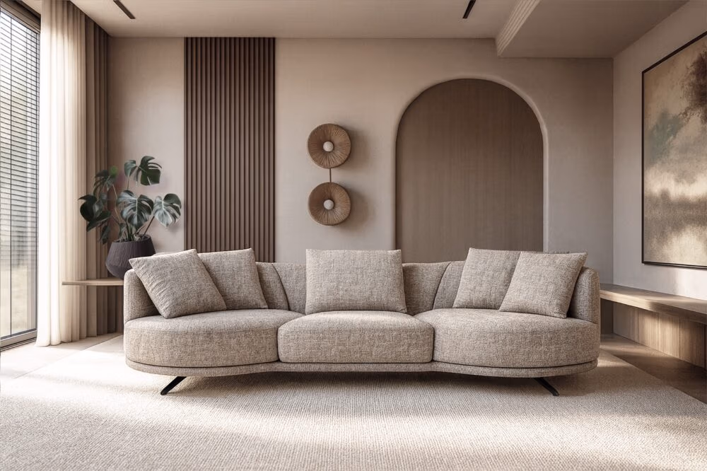 Unieke loungebank Twister met draaibare longchairs in stof en leer mogelijk van Zitform