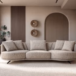 Unieke loungebank Twister met draaibare longchairs in stof en leer mogelijk van Zitform