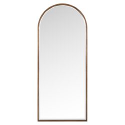 Elegante arched spiegel met houten lijst, perfect voor de woonkamer of slaapkamer. Accessoire voor stijlvolle interieurdecoratie en functioneel voor dagelijks gebruik.