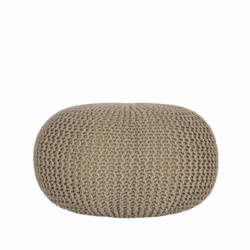 LABEL51 Poef Knitted - Olijfgroen - Katoen - L