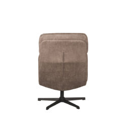 LABEL51 Fauteuil Alvar - Taupe - Micro Suede - Incl. Hocker