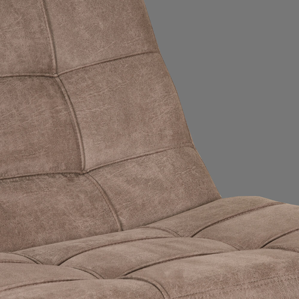 LABEL51 Fauteuil Alvar - Taupe - Micro Suede - Incl. Hocker