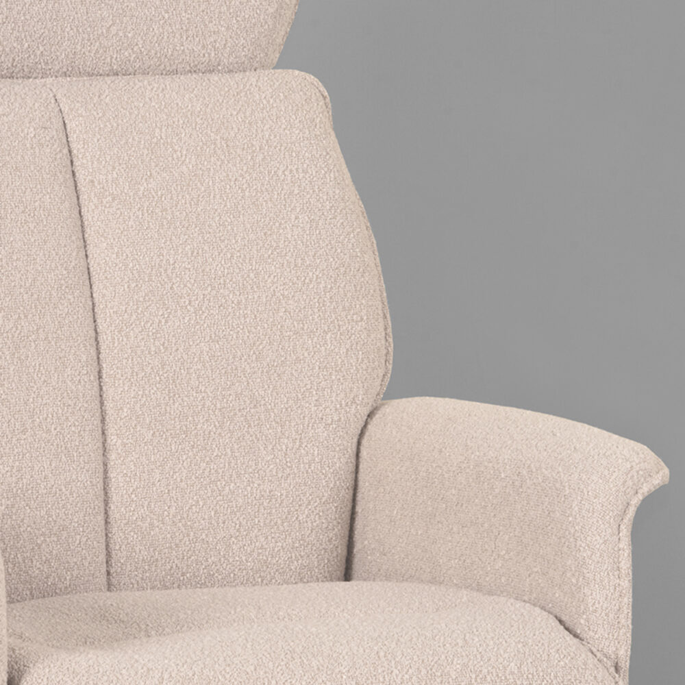 LABEL51 Fauteuil Verdal - Naturel - Boucle - Excl. Hocker