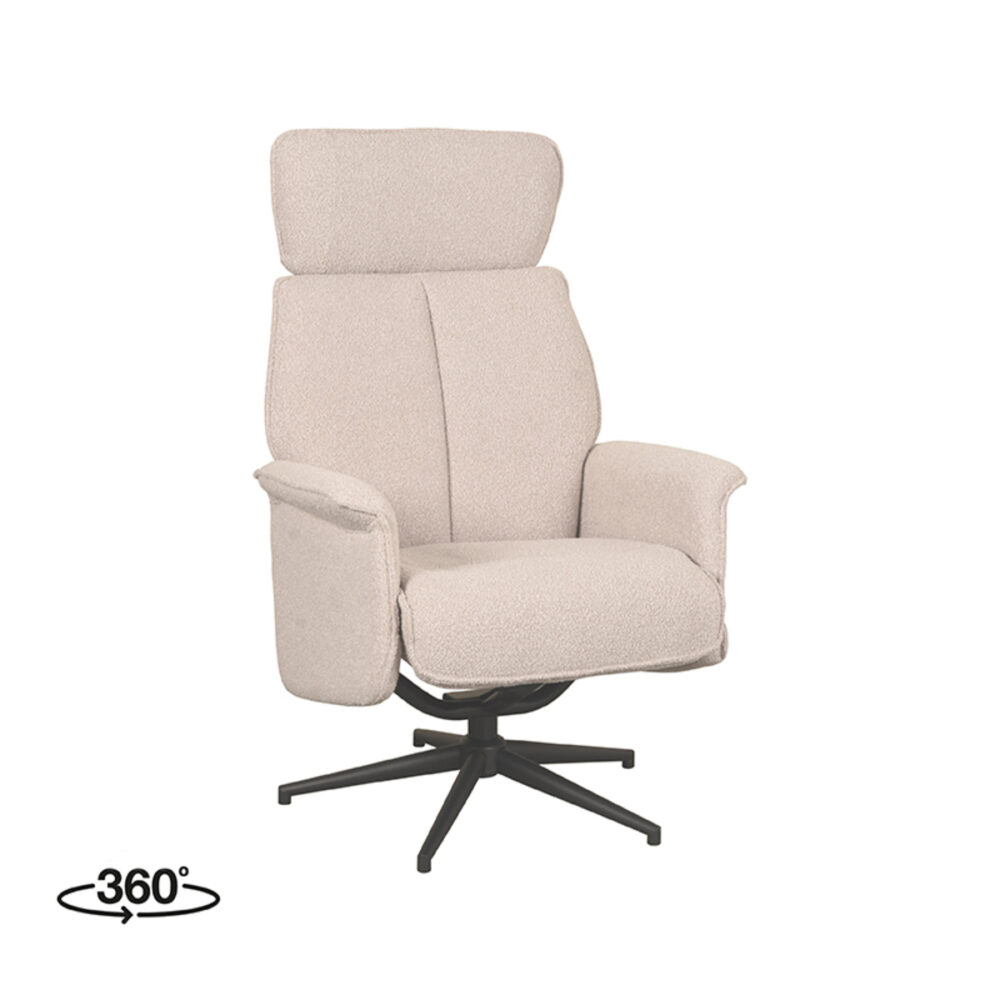 LABEL51 Fauteuil Verdal - Naturel - Boucle - Excl. Hocker
