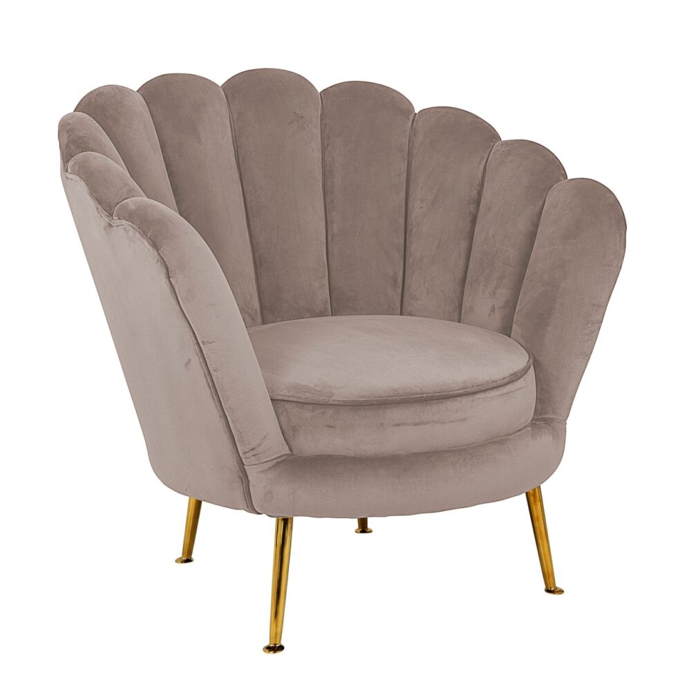 Lounge stoel Perla khaki velvet