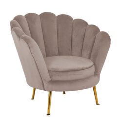 Lounge stoel Perla khaki velvet