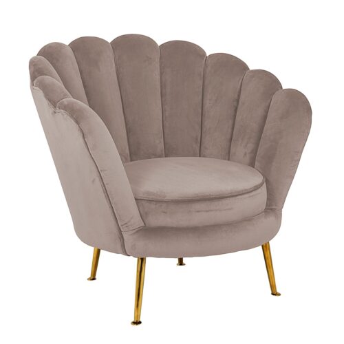 Lounge stoel Perla khaki velvet