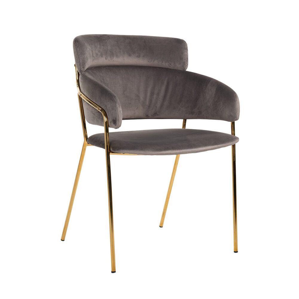 Eetkamerstoel Angelica stone velvet fire retardant