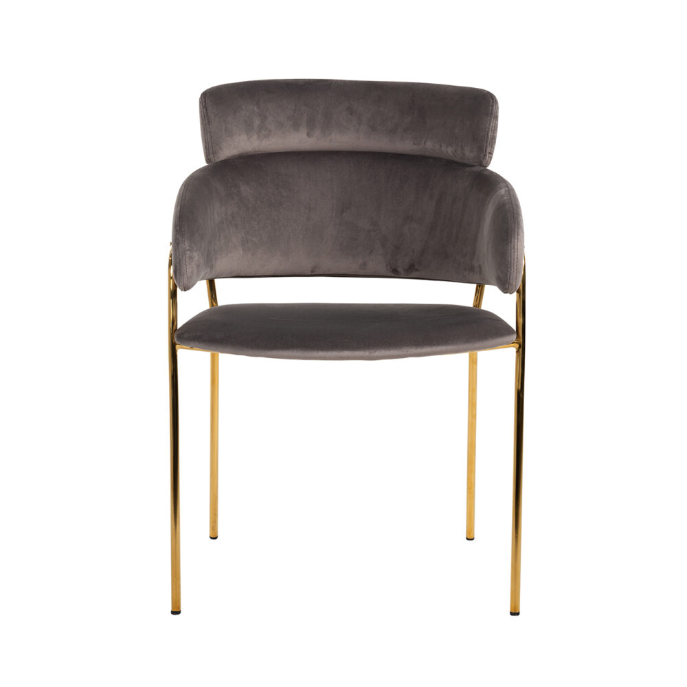 Eetkamerstoel Angelica stone velvet fire retardant