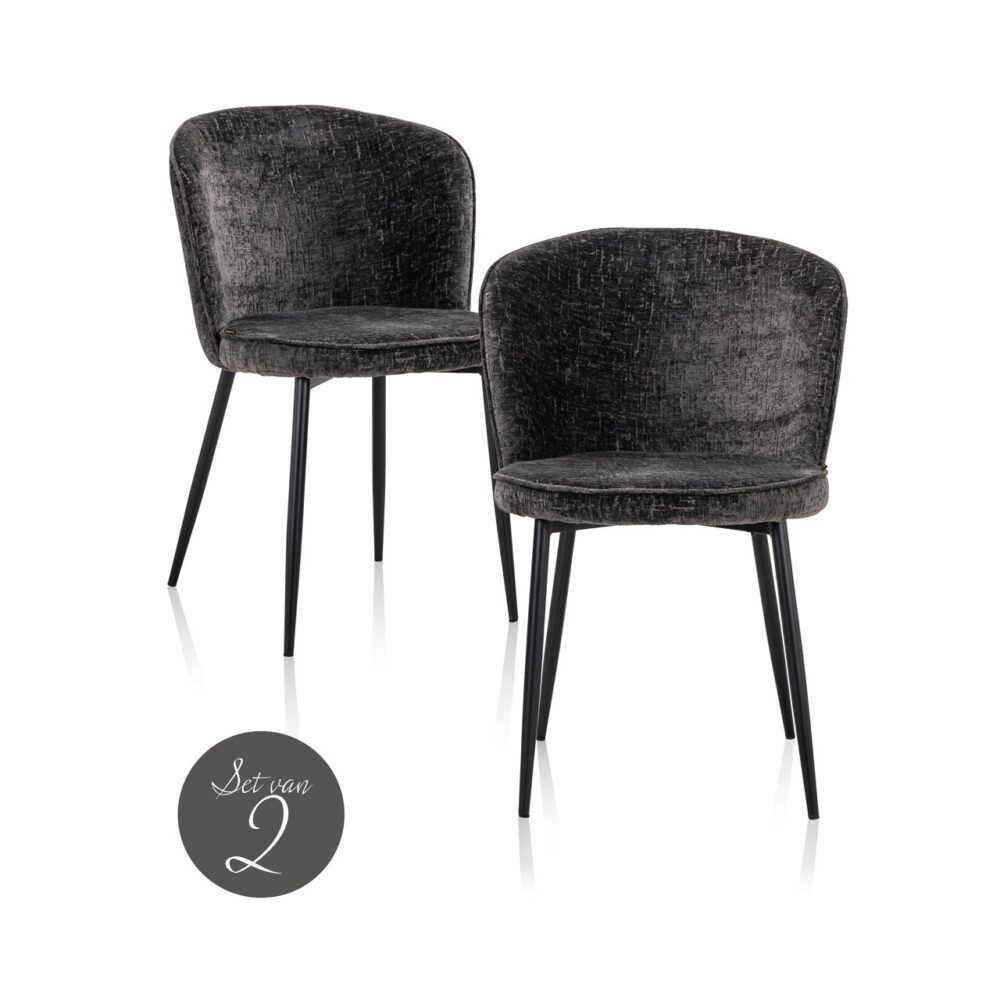 Eetkamerstoel Sandy graphite island (Set of 2)