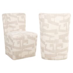Stoel Lorain met wieltjes beige graffic (Beige graffic)