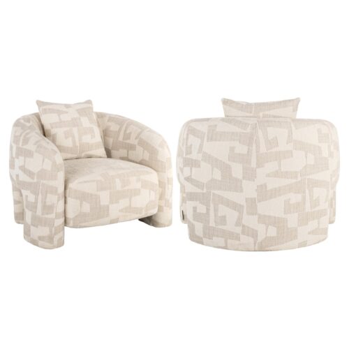 Lounge fauteuil Tuscany beige graffic (Beige graffic)