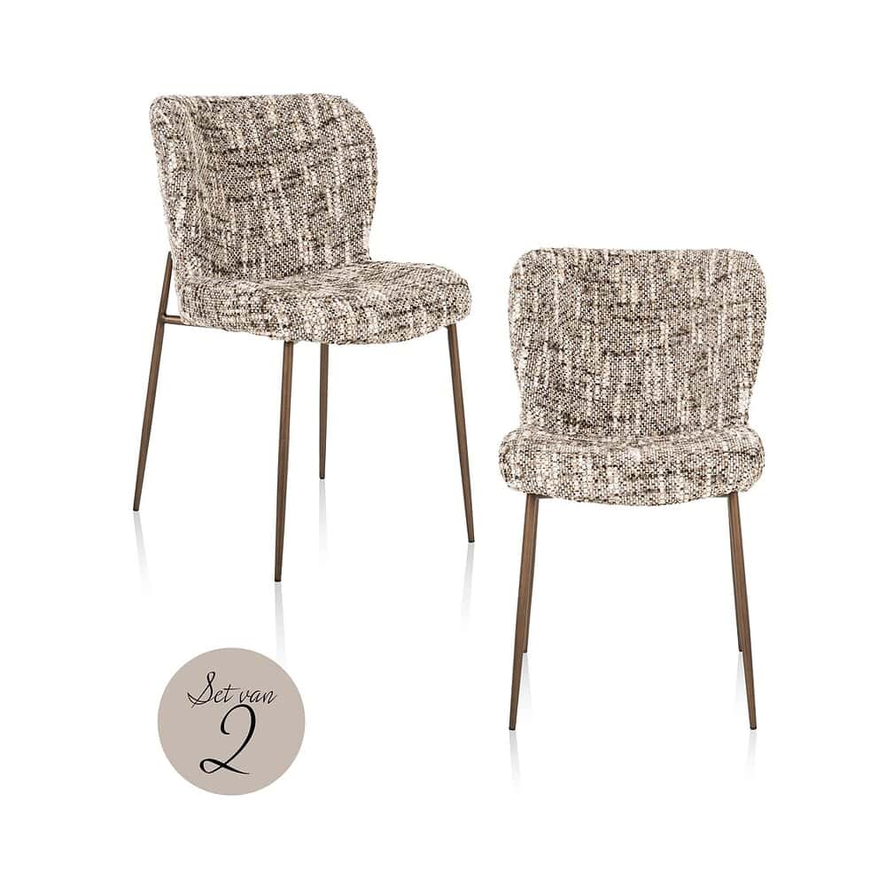 Stoel Odarby brown omara (set van 2) (Omara 08 brown)