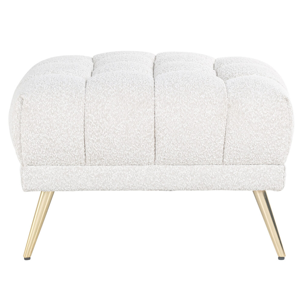 Poef & Voetenbank Huxley white bouclé