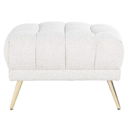Poef & Voetenbank Huxley white bouclé
