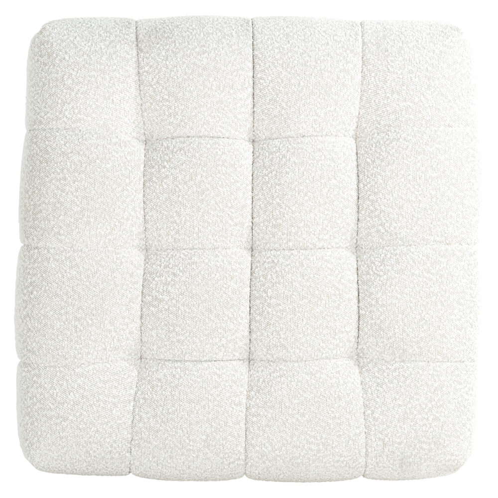 Poef & Voetenbank Huxley white bouclé