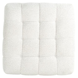Poef & Voetenbank Huxley white bouclé