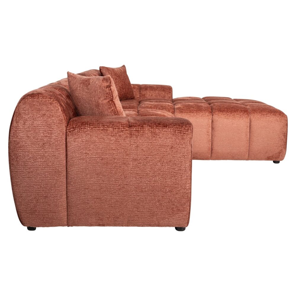 Bank Cube blush fusion 3-seater + lounge right