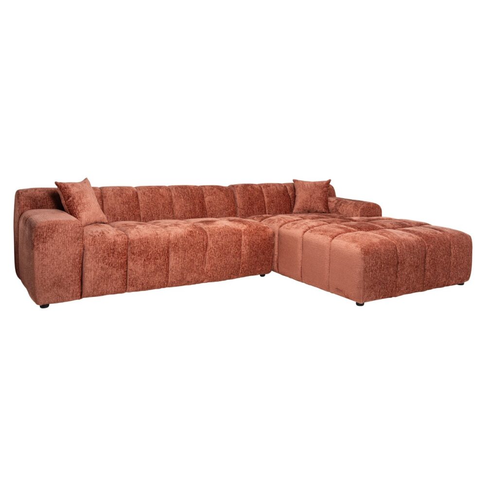 Bank Cube blush fusion 3-seater + lounge right