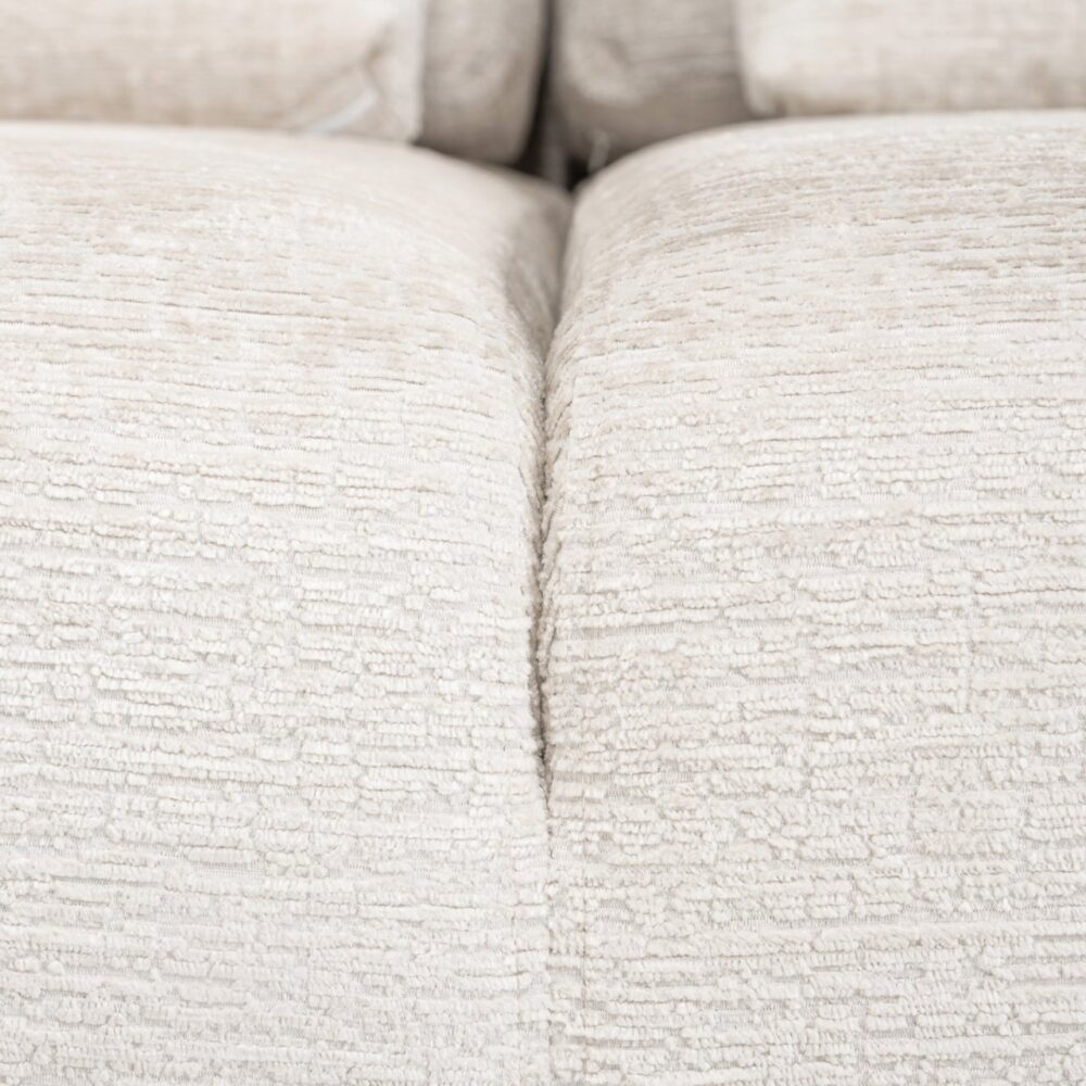 Bank Lund cream fusion 3-seater + ottoman right