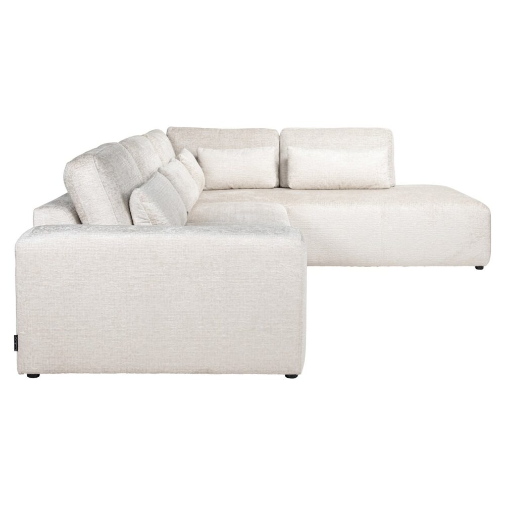 Bank Lund cream fusion 3-seater + ottoman right
