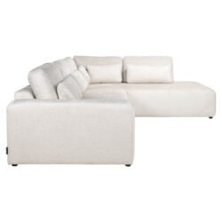 Bank Lund cream fusion 3-seater + ottoman right