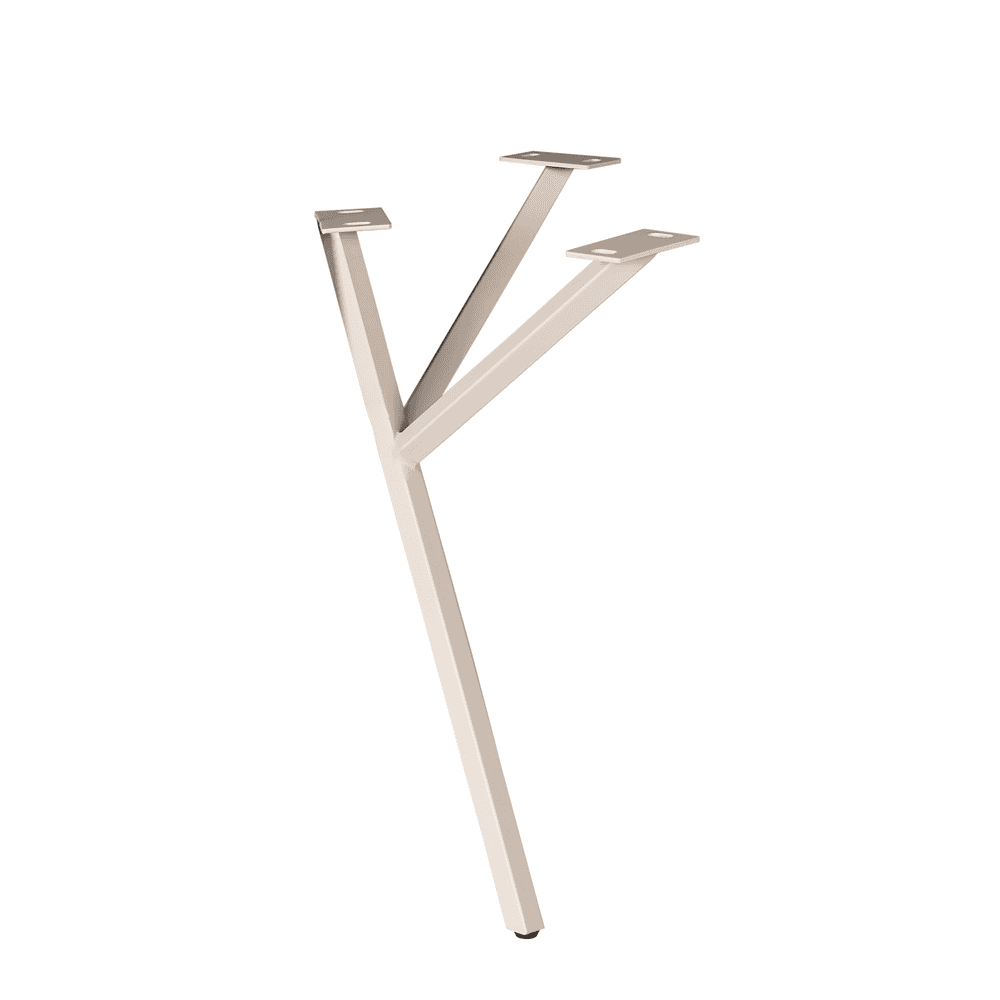 Möbelsockel aus Holz für Esstisch oder Schreibtisch, robust und designfreundlich, matt gebürstetes Finish.