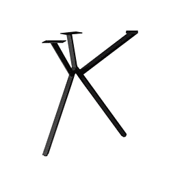 STF-0002-1 Strak zwart stalen tafelonderstel van Mokana Meubelen, geschikt voor maatwerk tafels en werkplekken. Modern design met stevige constructie voor duurzame gebruiksgemak.