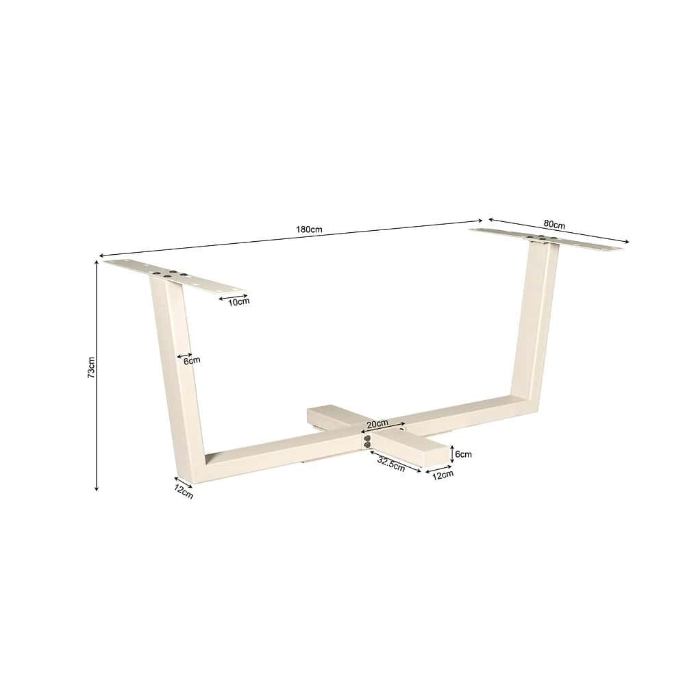 Hochwertiger Mokana-Möbelsockel in Cremefarbe, geeignet für maßgefertigte Tische, mit Befestigungsplatte und höhenverstellbar, perfekt für warme, stilvolle Wohn- und Esszimmer.