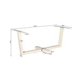 Hochwertiger Mokana-Möbelsockel in Cremefarbe, geeignet für maßgefertigte Tische, mit Befestigungsplatte und höhenverstellbar, perfekt für warme, stilvolle Wohn- und Esszimmer.