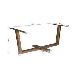 Metaal en hout onderstel van Mokana meubelen, verstelbare design tafel voor moderne woonruimtes. Perfect voor evenwichtige eet- en woonkamerinrichting met maatvoering en stevigheid.