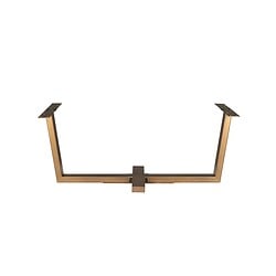 Houten tafelonderstel voor inbouw, geschikt voor maatwerk eettafels en werktafels, robuuste en stijlvolle houten poot met metalen bevestiging.