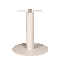 Robuuste witte tafelonderstel voor op maat gemaakte eettafels en maatwerk meubelen door Mokana Meubelen. Modern design, stevig en stabiel, perfect voor een duurzaam en stijlvol interieur.