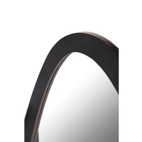 STF-0132-3 Strak zwart houten spiegel met moderne rand, perfect voor landelijke of Scandinavische interieurstijlen, meubeldesign, maatwerk en stijlvolle decoratie.