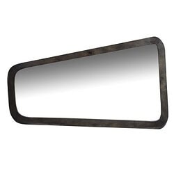 Grote ronde spiegel met zwarte metalen rand, moderne wanddecoratie voor woonkamer of slaapkamer.