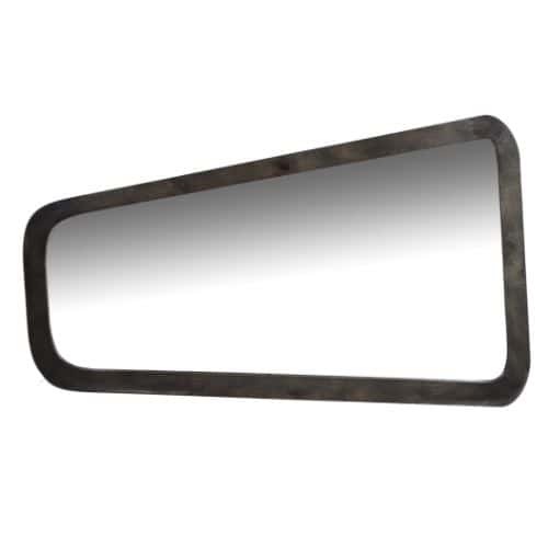 Grote ronde spiegel met zwarte metalen rand, moderne wanddecoratie voor woonkamer of slaapkamer.